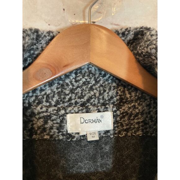 Dorman Wool Coat Womens Medium Gray Heavyweight Long Line Artsy Lagenlook Pocket - Picture 6 of 16